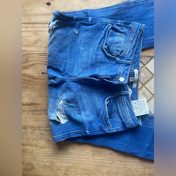 *3 for 20* Zara Distressed Blue Denim Jeans with Frayed Hem, Size 2, - Picture 5 of 7